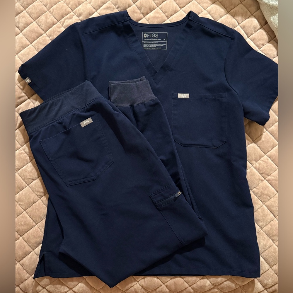 Figs Navy Scrub Set Medium/Medium Petite